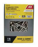 Ace No. 8 x 2-1/2 in. L Star Trim Head Stainless Steel Trim Screw 1 lb. 135 pk