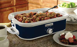 Crock Pot 3.5 qt. Ceramic Blue Casserole Slow Cooker