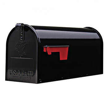 Gibraltar Mailboxes Elite Post Mounted Black Mailbox 6-7/8 in. W x 8-3/4 in. H x 20 in. L x 8-3