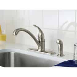 Moen Torrance Torrance One Handle Stainless Steel Kitchen Faucet Side Sprayer Included