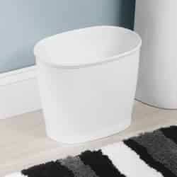 InterDesign Kent White Oval Trash Can 8 in. W