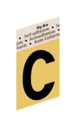 Hy-Ko Aluminum C Letter Black 1-1/2 in. Self-Adhesive