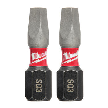 Milwaukee SHOCKWAVE Square 1 in. L x #3 Impact Duty Screwdriver Bit Steel 1/4 in. Hex Shank