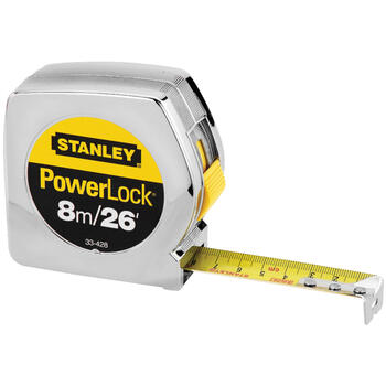 Stanley PowerLock 26 ft. L x 1 in. W Tape Measure Silver 1 pk