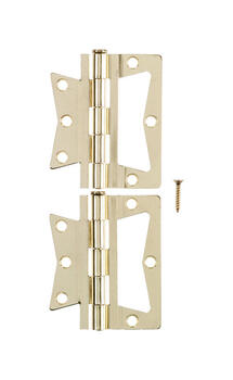 Ace 2.75 in. W x 3 in. L Bright Brass Brass Non-Mortise Hinge 2 pk