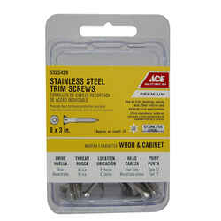 Ace No. 8 x 3 in. L Star Trim Head Stainless Steel Trim Screw 25 pk