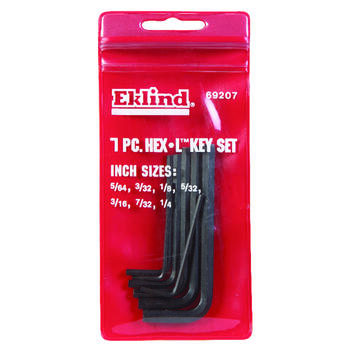 Eklind Tool 5/64 to 1/4 SAE Short Arm Multi-Size in. 7 Hex L-Key Set