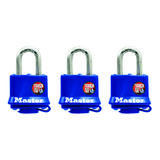 Master Lock 1-5/16 - 1-11/16 in. H x 1 in. W x 1-1/2 in. L Vinyl Covered Steel Padlock 3 pk Keyed