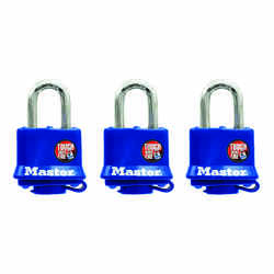 Master Lock 1-5/16 - 1-11/16 in. H x 1 in. W x 1-1/2 in. L Vinyl Covered Steel Padlock 3 pk Keyed