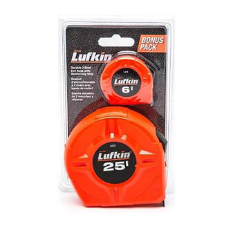 Lufkin 1 in. W x 25 ft. L Tape Measure Set Orange 1 pk