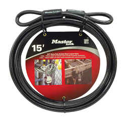 Master Lock 3/8 in. Dia. x 180 in. L Vinyl Coated Steel Flexible Braided Steel Cable