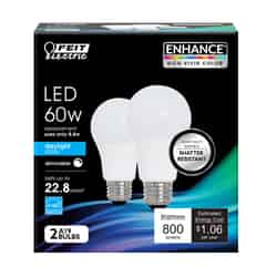 Feit Electric A19 E26 (Medium) LED Bulb Daylight 60 Watt Equivalence 2 pk