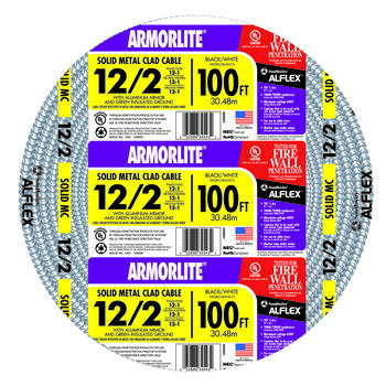 Southwire ARMORLITE 100 ft. 12/2 Solid Aluminum Armored MC Cable