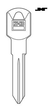 Hy-Ko Automotive Key Blank EZ# B92 Double sided For Fits Many 2005 And Older Ignitions