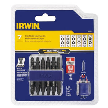 Irwin Multi Size x 2.375 in. L Impact Driver Bit S2 Tool Steel 7 pc.