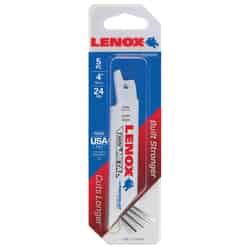 Lenox 1/2 in. W x 4 in. L Bi-Metal Reciprocating Saw Blade 24 TPI 5 pk