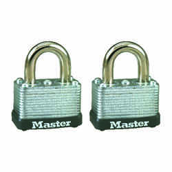 Master Lock 15/16 in. H x 13/16 in. W x 1-1/2 in. L Laminated Steel Warded Locking Padlock 2 Ke