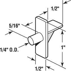 Prime-Line Clear Plastic Shelf Support Peg 1/4 inch Ga. 1.050 in. L