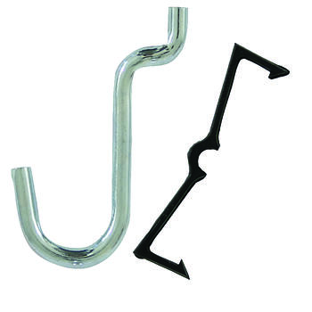 Crawford Zinc Plated Steel 0.5 in. Peg Hooks 8 Black/Silver