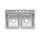 Kindred Stainless Steel Top Mount 33 in. W x 22 in. L Kitchen Sink