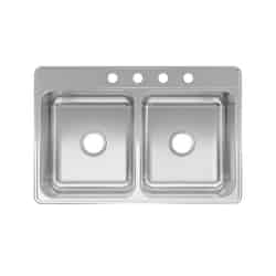 Kindred Stainless Steel Top Mount 33 in. W x 22 in. L Kitchen Sink