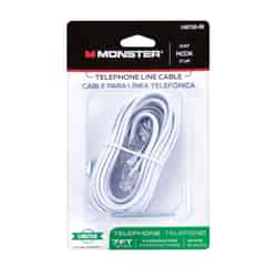 Monster Cable 7 ft. L White Modular Telephone Line Cable