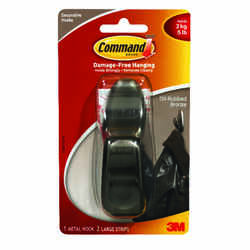 3M Command 4-1/8 in. L Oil Rubbed Bronze Metal Large Forever Classic Coat/Hat Hook 5 lb. capa