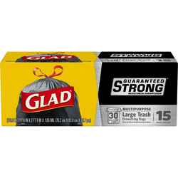Glad 30 gal. Trash Bags Drawstring 15 pk