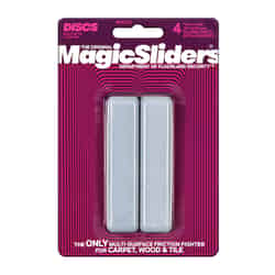 Magic Sliders Plastic Floor Slide Rectangle 1 in. W x 4 in. L 4 pk Self Adhesive Gray