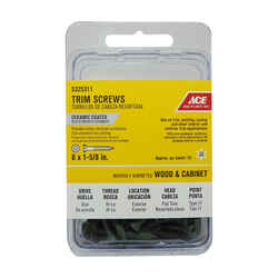 Ace No. 8 x 1-5/8 in. L Star Trim Head Ceramic Steel Trim Screw 75 pk