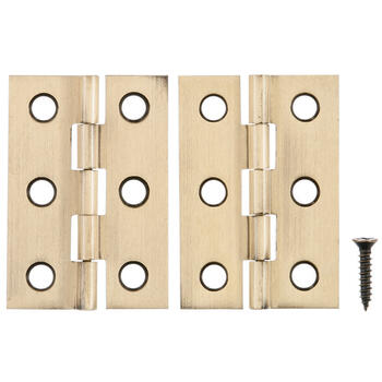 Ace 2 in. W x 1-3/8 in. L Antique Brass Brass Broad Hinge 2 pk