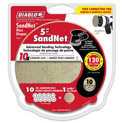 Diablo SandNet 5 in. Aluminum Oxide Hook and Lock Sanding Disc 120 Grit Fine 10 pk