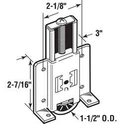 Prime-Line 1-1/2 in. D X 3-7/8 in. L Mill Plastic/Steel Mirror Door Bottom Roller 1 pk