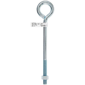 Hampton 1/2 in. x 10 in. L Zinc-Plated Steel Eyebolt Nut Included