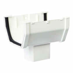 Genova Raingo DuraSpout 2 inch H X 3 inch W X 6 inch L White Vinyl A Gutter Drop Outlet