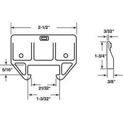 Prime-Line 21/32 in. L Plastic Drawer Track Guide 1 pk