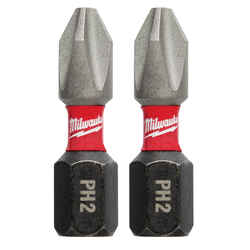 Milwaukee SHOCKWAVE 1 in. L x #2 Impact Duty Screwdriver Bit Steel 1/4 in. Hex Shank Phillip