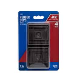 Ace Rubber Caster Cup Brown Square 2 in. W X 2 in. L 4 pk
