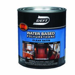 Deft Water Based Polyurethane Satin Waterborne Wood Finish Clear 1 qt.