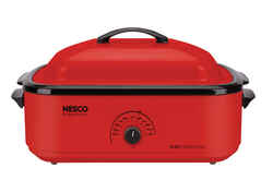 Nesco  Chrome  Red  Porcelain  18 qt. Electric Roaster  12 in. H x 15 in. W x 23.5 in. L 