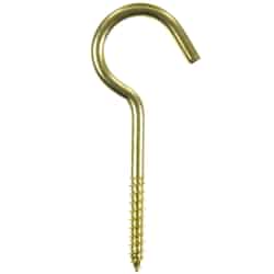 Ace Small Polished Brass Green Brass Ceiling Hook 40 lb. 2 pk 3.375 in. L