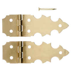 Ace 5/8 in. W X 1-7/8 in. L Brass Decorative Hinge 2 pk