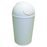 Dial Wastebasket Swinger Top 11 qt. Polypropylene White