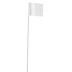 Empire 21 in. White High visibility 100 pk Stake Flags Plastic
