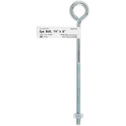 Hampton 1/4 in. x 6 in. L Zinc-Plated Steel Eyebolt Nut Included