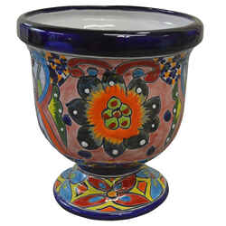 Avera Products Talavera 8.5 in. H x 5.5 in. W Multicolored Ceramic Talavera Planter