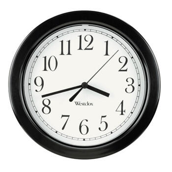 Westclox 8-1/2 in. L x 8-1/2 in. W Analog Wall Clock Indoor Black/White Plastic