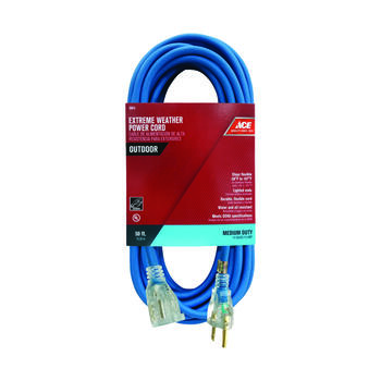 Ace Outdoor 50 ft. L Extension Cord 14/3 SJOW Blue