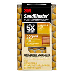 3M SandBlaster 4-1/2 in. L X 2-1/2 in. W X 1 in. T 220 Grit Fine Flat Surface Dust Channeling