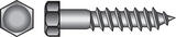 HILLMAN 1 in. L x 1/4 in. Hex Stainless Steel Lag Screw 50 pk